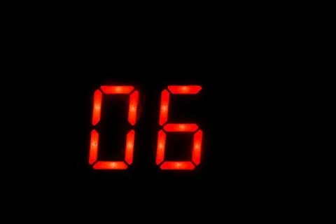 Old digital clock number 06 Stock Photos