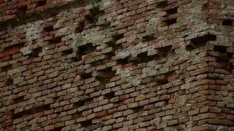 Old dilapidated brick wall Stock-Footage 98456567