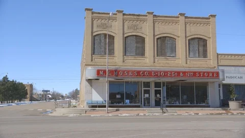 Old dilapidated building in small rural town Stock Footage 104888309