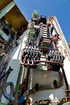 An old dilapidated control board Stock Photos