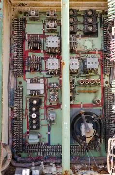 An old dilapidated control board Stock Photos