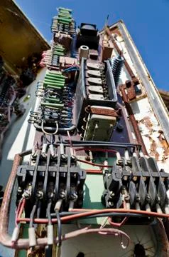 An old dilapidated control board Stock Photos