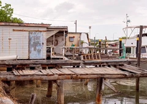 Old Dilapidated Timber Jetty Stock Photos