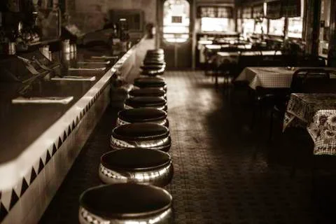 Old diner inside Stock Photos