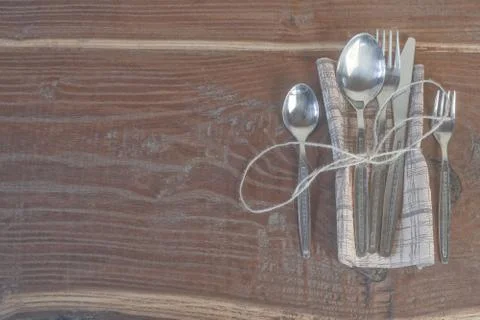 Old dinner set set on retro table Stock Photos