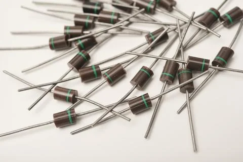 An old diode on a white background. Electronic elements. Electronic diodes. 写真素材