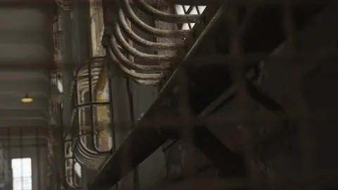 Old Dirty Bars On Prison Windows Stock Footage 208751489