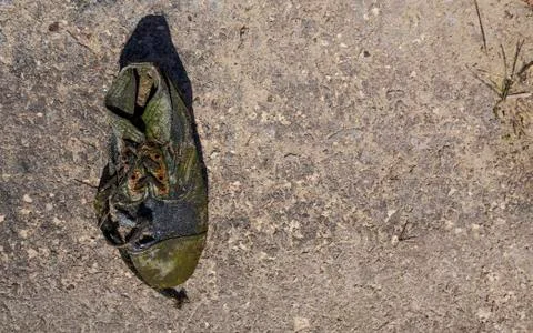Old dirty boot from a lake Stock Photos