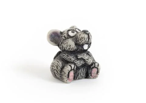 Old dirty ceramic mouse Stock Photos
