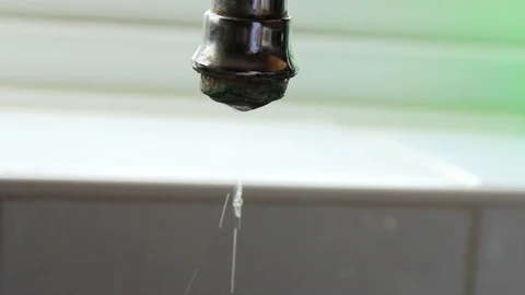 An Old Dirty Dripping Tap Stock Footage 94769252