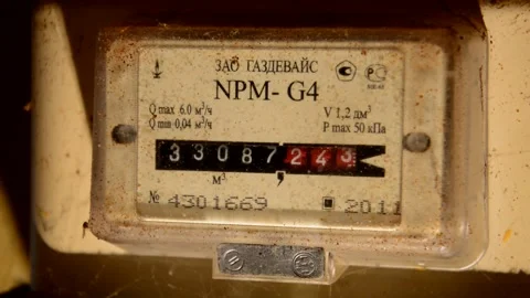 Old dirty gas meter Stock Footage 328646869