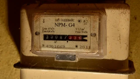 Old dirty gas meter Stock Footage 328646895