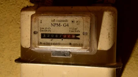 Old dirty gas meter Stock Footage 328646964