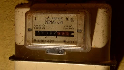 Old dirty gas meter Stock Footage 328646999