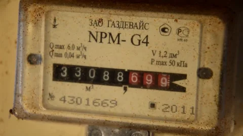 Old dirty gas meter Stock Footage 328840083