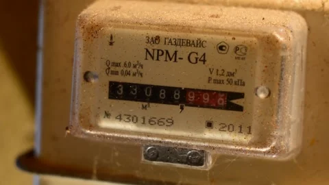 Old dirty gas meter Stock Footage 328840299