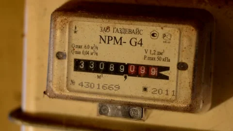 Old dirty gas meter Stock Footage 328840319