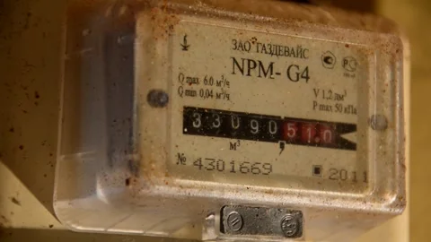 Old dirty gas meter Stock Footage 328841964