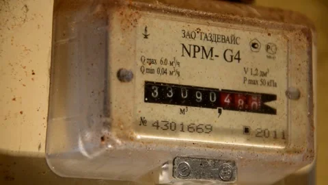 Old dirty gas meter Stock Footage 328841967