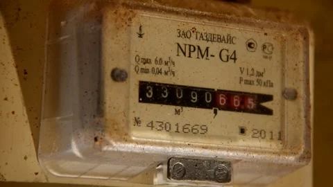 Old dirty gas meter Stock Footage 328842273