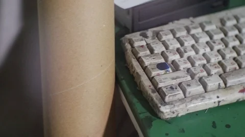 Old Dirty Keyboard Video stock 85492011