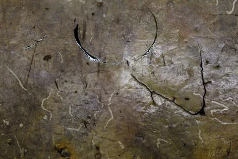 Old dirty locksmith table close-up texture and full frame background Stock Photos