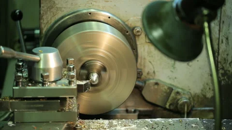 Old dirty machine stops after milling of workpiece Stock Footage 65302772