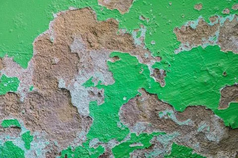 Old dirty painted wall. Several layers of peeling paint. background texture.  Stock Photos