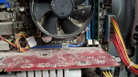 Old disassembled system unit that has not been used for a long time Stock Footage 165032457