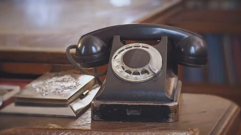 The old disk phone is made in the USSR. Stock Footage 108108869