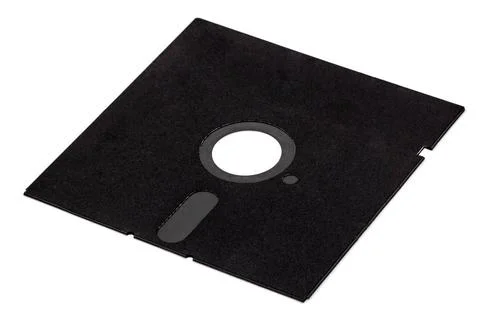 Old diskette 5 25 inches, isolated on white background Old diskette 5 25 i... Stock Photos