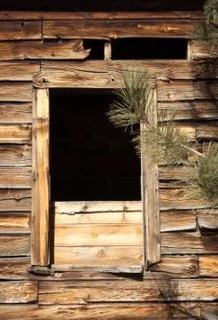 Old distressed barn wall window Stock Photos