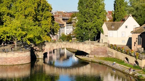 The old district of Stasbourg. Stock Footage 96821370