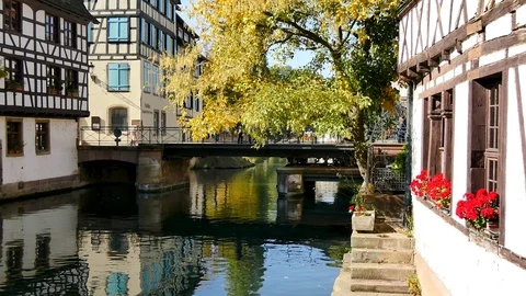 Old district in Strasbourg. Stock Footage 96816403