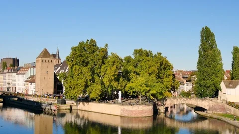 The old district in Strasbourg. Stock Footage 96820594