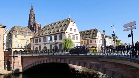 Old district of Strasbourg. Stock Footage 96825764