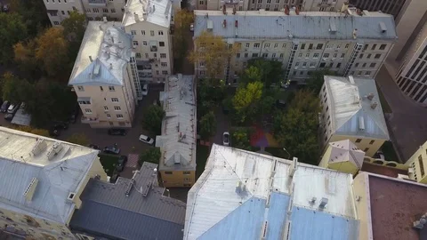 The old districts of Moscow in the evening Stock Footage 84156883