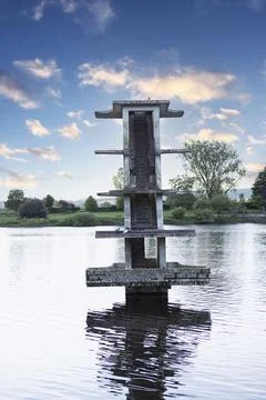 Old Diving Platform Coate Water Country Park , Swindon , England Stock Photos