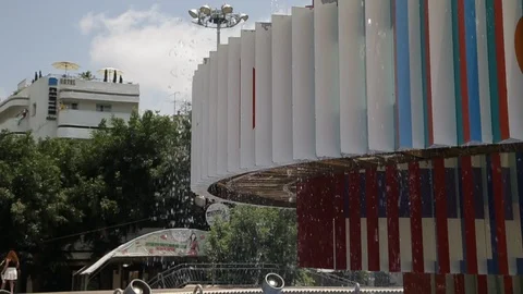 Old Dizingoff Square Fountain Video stock 105595735