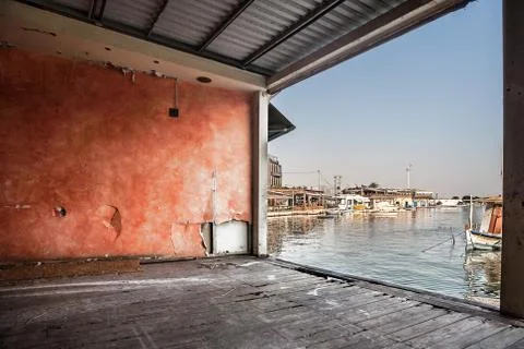 Old dock background Foto stock