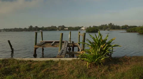 Old Dock With Glidecam Video stock 64107467