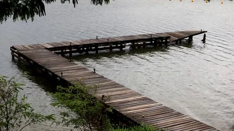 Old Dock at Lake Stock Footage 120882164