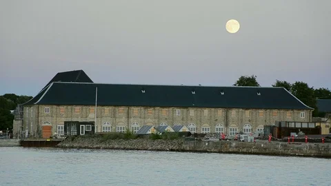 The old docks of Copenhagen at dusk Video stock 99891183