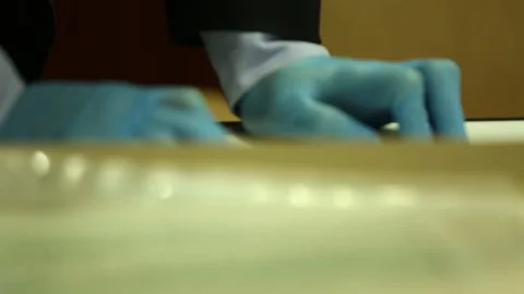 Old document on the table 21 Video stock 311767379