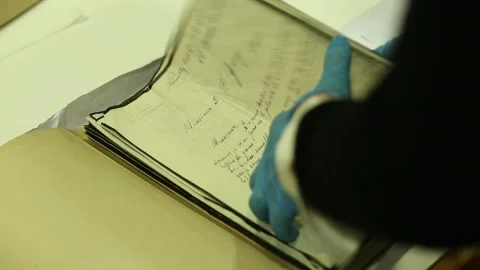 Old document on the table 4 Stock Footage 311768637