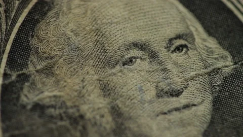 Old dollar bancnote close up. One dollar moving. Stock Footage 157863185