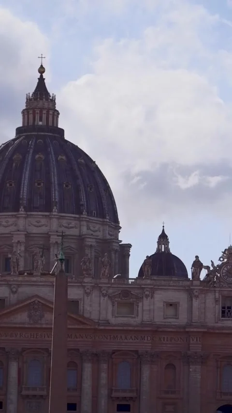 Old Dome of Saint Peter Basilica in Vatican Stock Footage 314287994
