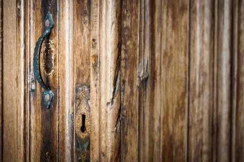 Old door with ancient handle inside the S cathedral in Porto Photos