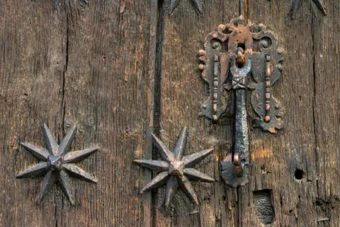 Old door and lock 写真素材