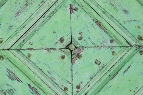 Old door green background pattern Stock Photos